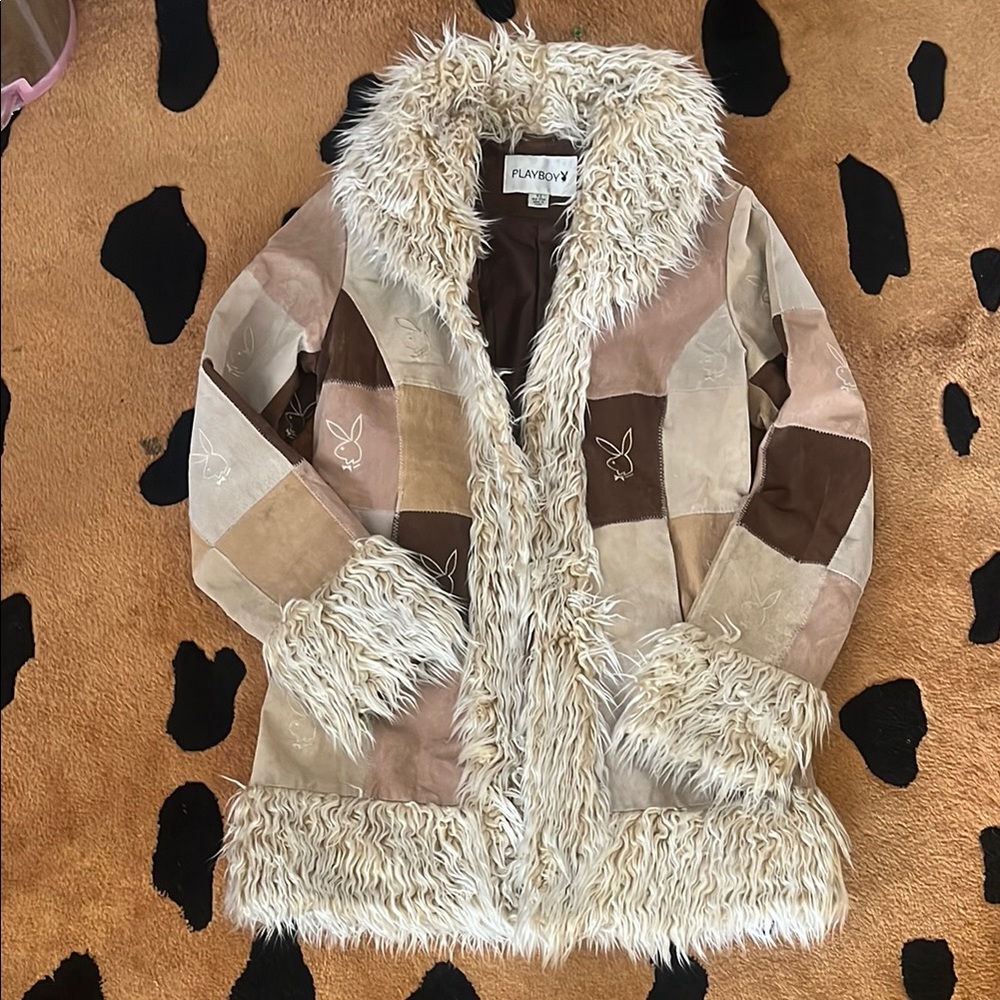 Playboy Patchwork Faux Fur Coat